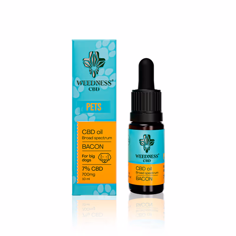 Weedness CBD Oil 7% per Cani di Grossa Taglia – Bacon, 10 ml